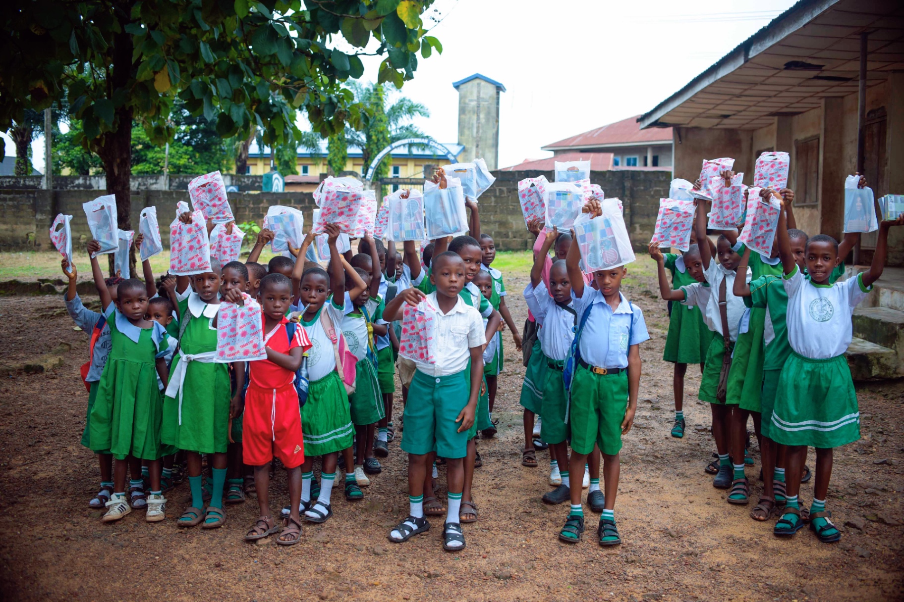 Students with care packages